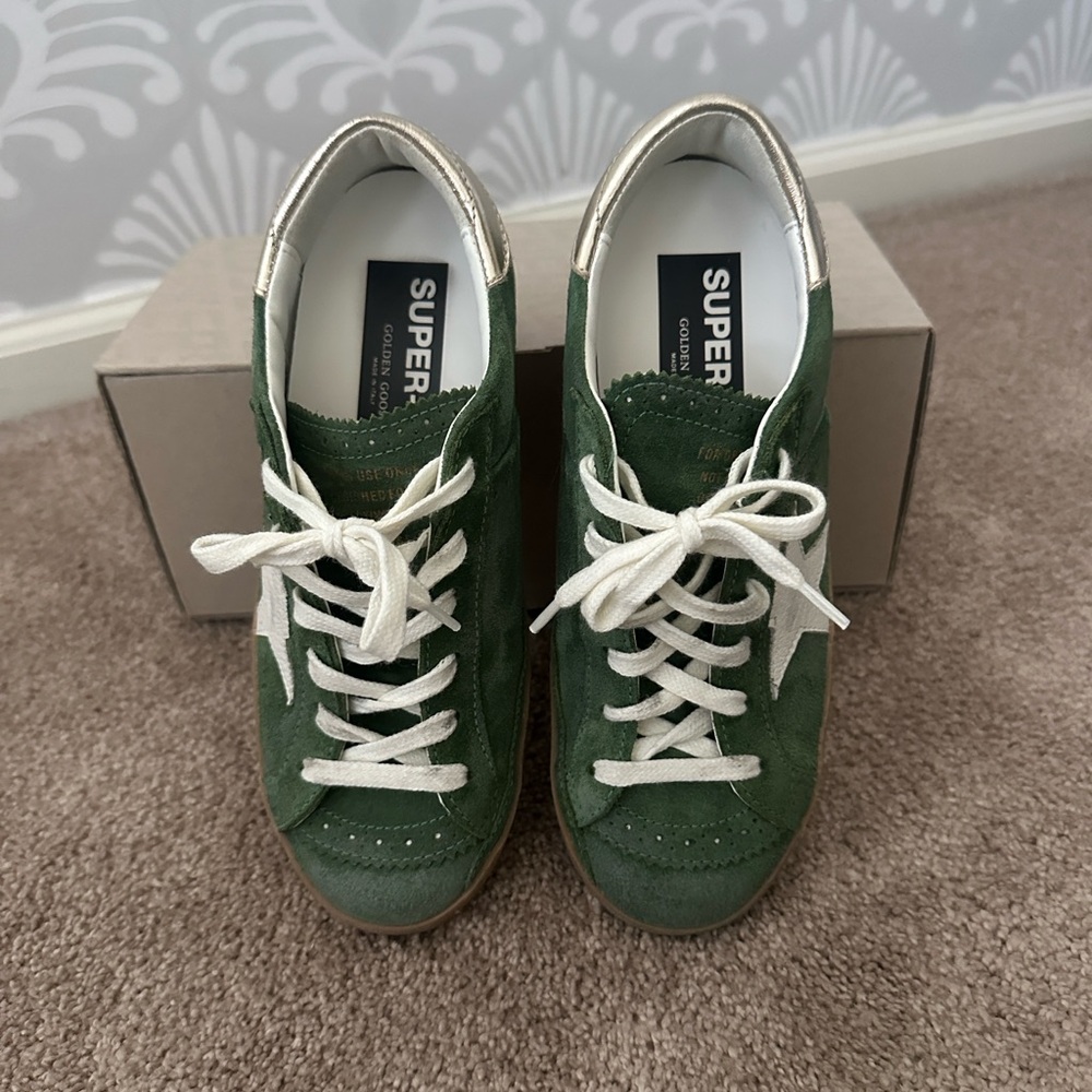 Golden Goose superstar Suede Sneakers with White Laces